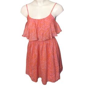 Lilly Pulitzer Coral Ruffle Woman’s Coquette Girl Dress size small